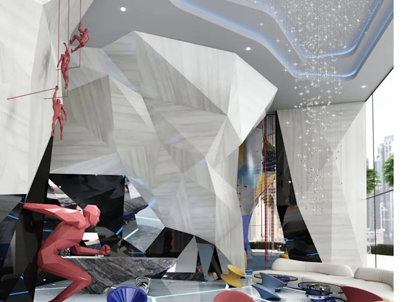 Energy Tower'da tırmanma duvarı