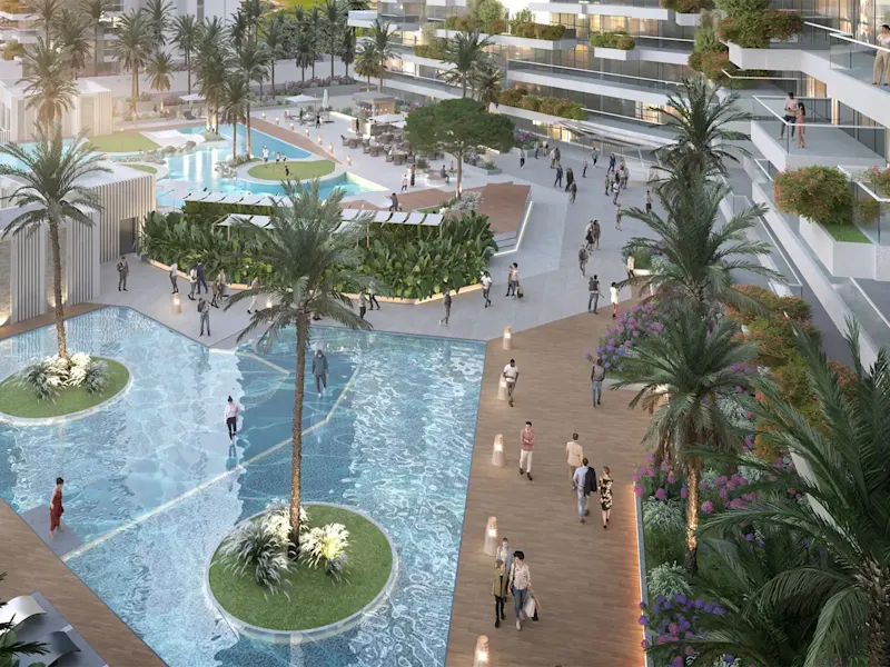 Golf View Apartments'te su bahçesi
