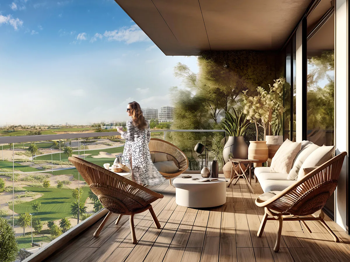 Golf sahası kıyısındaki Golf View Apartments binaları