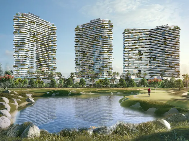 Dubailand’de golf sahasına bakan konut binası - Golf View Apartments Golf View Apartments