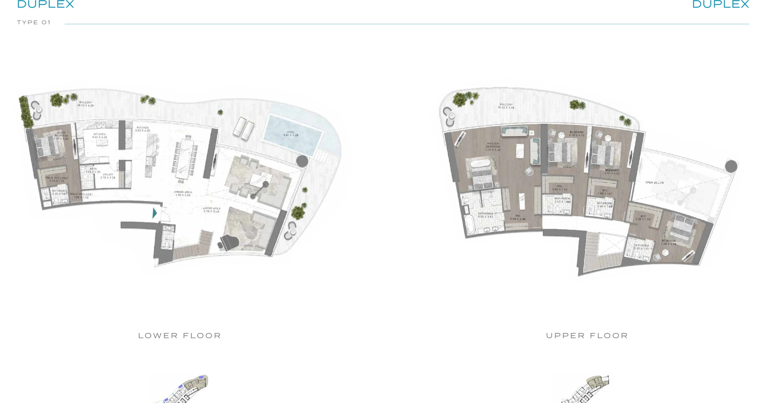 Kat planı 5 odalı penthouse