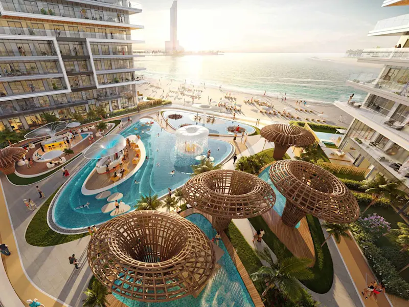Marjan Beach Apartments'da bambu ormanı