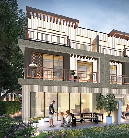 Nature Homes'da 4 odalı townhouse'un arka cephesi