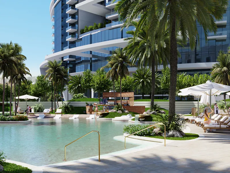 Palm View Tower'da plaj havuzu