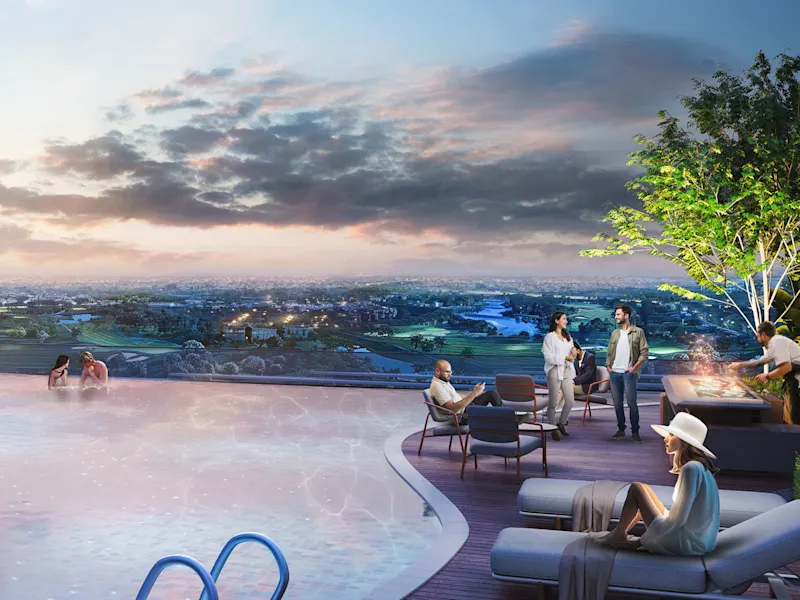 Garden View Tower 2'de bahçe manzaralı havuz