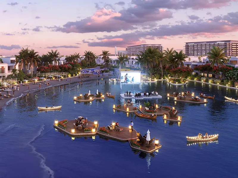 Riverbank Villas'da ada üzerinde restoran