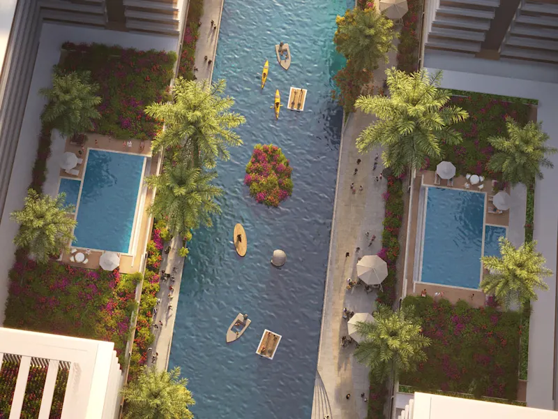 Riverbank Apartments'ta yüzer sporlar
