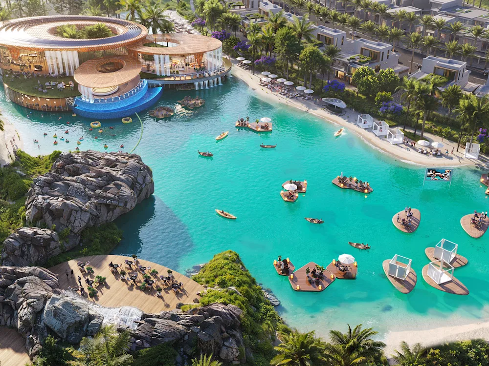Tropical Islands Villas 2 yaşam alanında yeşil alanlar ve su alanları