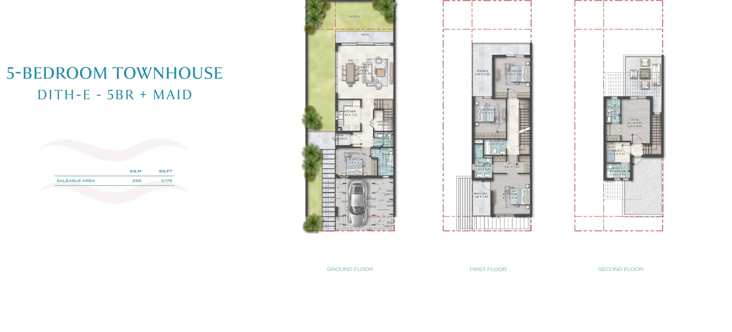 Kat planı 5 odalı villa