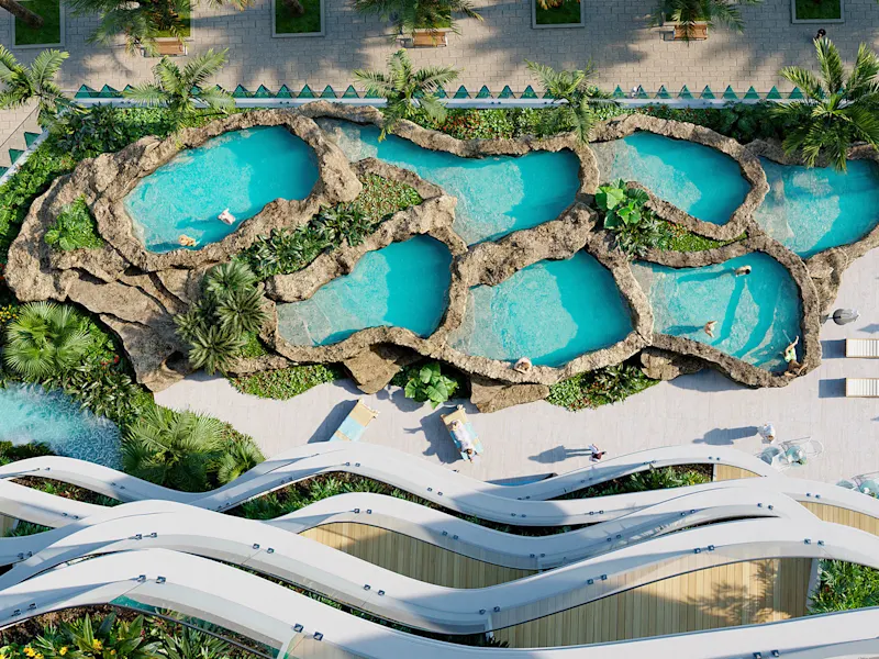 Turquoise Tower'da terapi banyoları