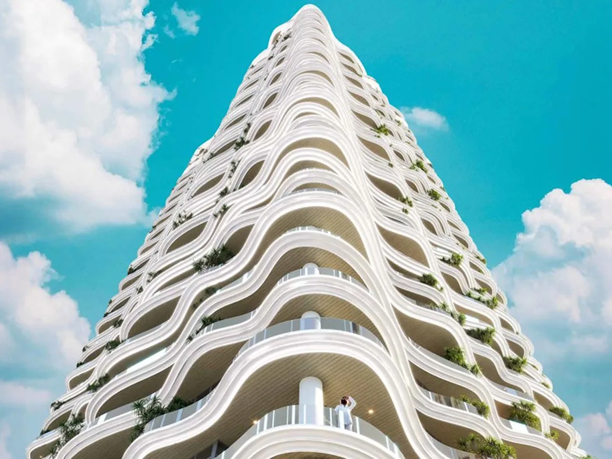 Dubai Canal kıyısındaki Turquoise Tower