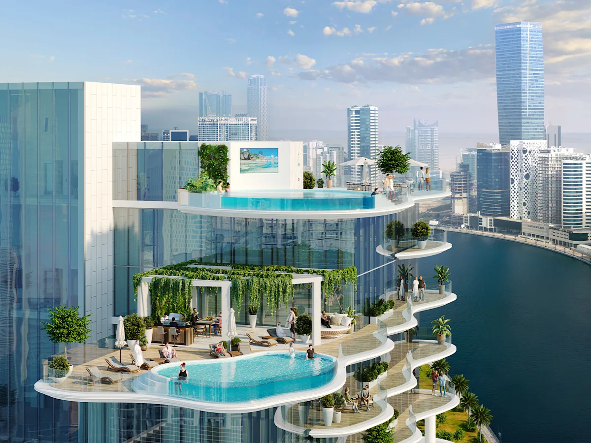 Business Bay'de Dubai Canal kıyısında konut kulesi - Turquoise Tower