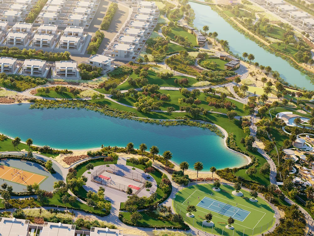 Violet Homes 3 çevresindeki yaşam alanının havadan görünümü