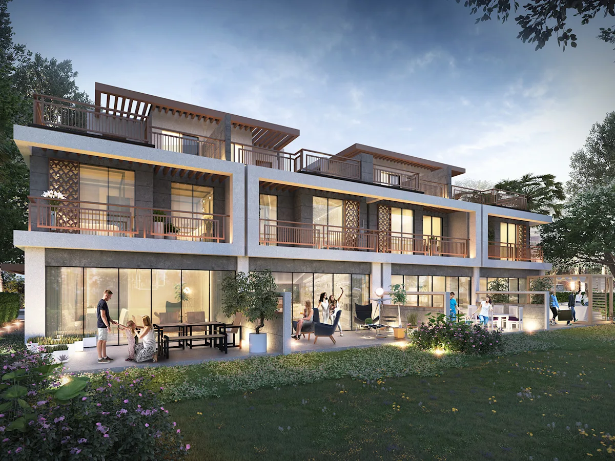 Dubai’de bahçeler arasında sıra townhouse’lar