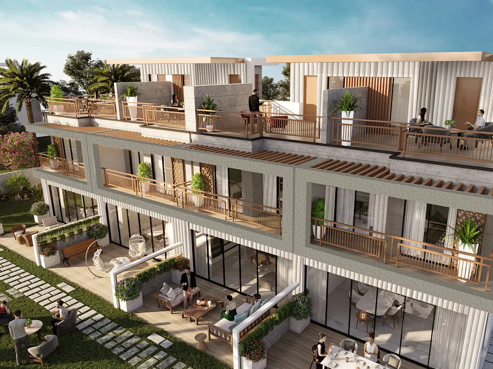 Violet Homes 3 yaşam alanında bahçeli 4 odalı townhouse